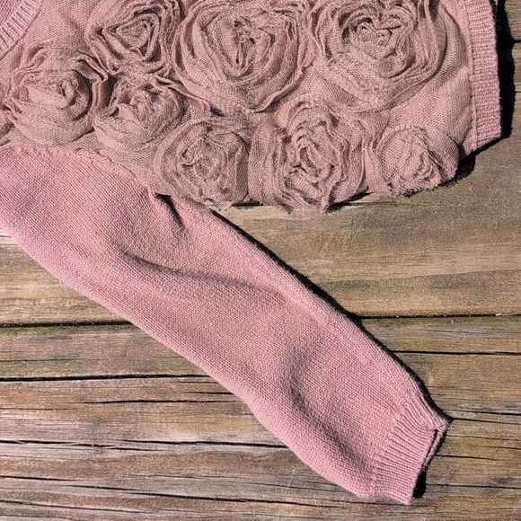 Baby Gap 18-24 Months Brown Rose Ruffle Button Front Cardigan - Picture 4 of 8